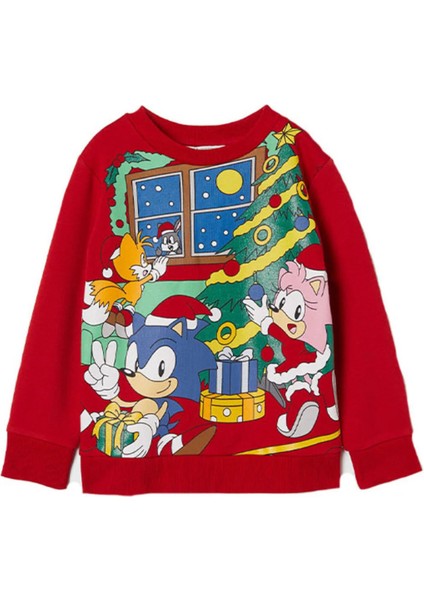 Yılbaşı Konseptli Sonic Unisex Bebek&çocuk Sweatshirt