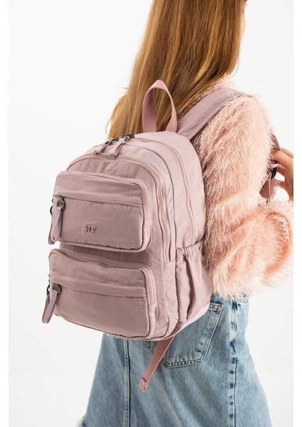 Yumuşak Dokulu Ultra Hafif, Esnek ve Su Geçirmez Polyamid Kumaş sırt Çantası Pembe Model: (571-13-14A)