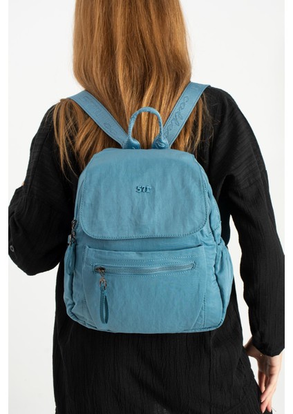 Yumuşak Dokulu Ultra Hafif, Esnek ve Su Geçirmez Polyamid Kumaş sırt Çantası Mavi Model: (571-13-14B) fiyatları