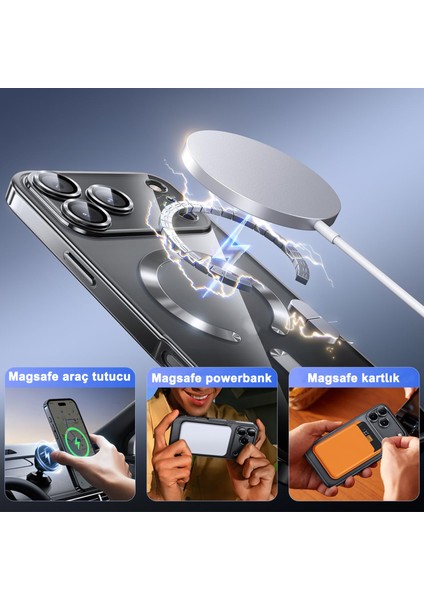 iPhone 17 Pro Max Uyumlu Kılıf Kamera Lens ve Hoparlör Toz Korumalı Magsafe Şarj Özellikli Silikon indirimleri