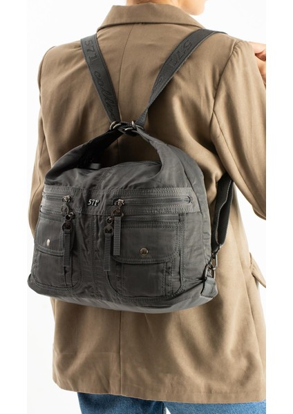 Yumuşak Dokulu Ultra Hafif, Esnek ve Su Geçirmez Polyamid Kumaş Omuz ve Sırt Çantası Gri Model: (571-13-14J) fiyatları