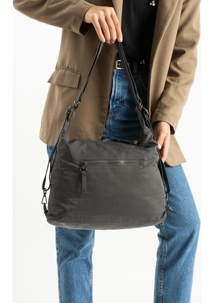 Yumuşak Dokulu Ultra Hafif, Esnek ve Su Geçirmez Polyamid Kumaş Omuz ve Sırt Çantası Gri Model: (571-13-14J) modelleri