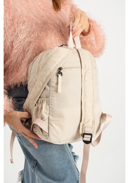 Yumuşak Dokulu Ultra Hafif, Esnek ve Su Geçirmez Polyamid Kumaş sırt Çantası Bej Model: (571-13-14A) modelleri