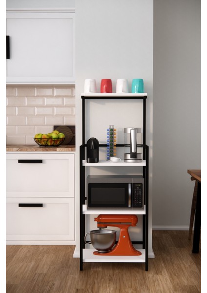 Çok Amaçlı Dolap Mikrodalga Fırın Rafı Airfry Dolabı Düzenleyici Organizer Kahve Köşesi