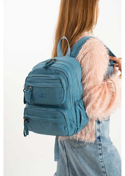 Yumuşak Dokulu Ultra Hafif, Esnek ve Su Geçirmez Polyamid Kumaş sırt Çantası Mavi Model: (571-13-14A) fiyatları