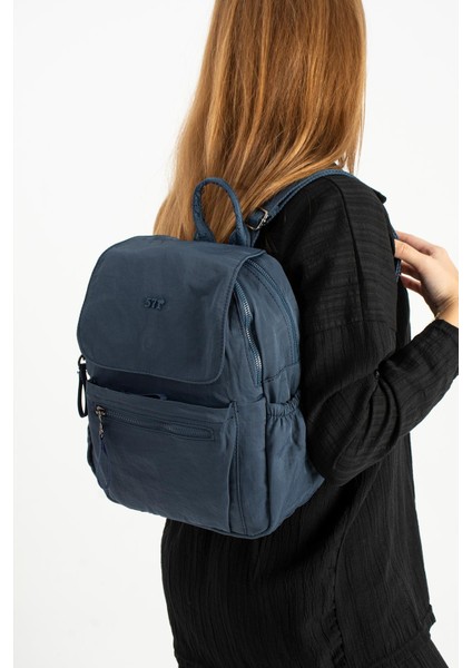 Yumuşak Dokulu Ultra Hafif, Esnek ve Su Geçirmez Polyamid Kumaş sırt Çantası Lacivert Model: (571-13-14B)