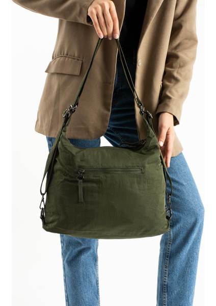 Yumuşak Dokulu Ultra Hafif, Esnek ve Su Geçirmez Polyamid Kumaş Omuz ve Sırt Çantası Koyu Yeşil Model: (571-13-14J) modelleri