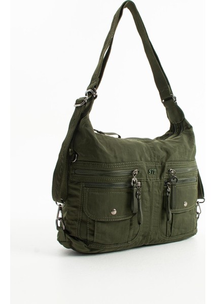 Yumuşak Dokulu Ultra Hafif, Esnek ve Su Geçirmez Polyamid Kumaş Omuz ve Sırt Çantası Koyu Yeşil Model: (571-13-14J) fırsatları