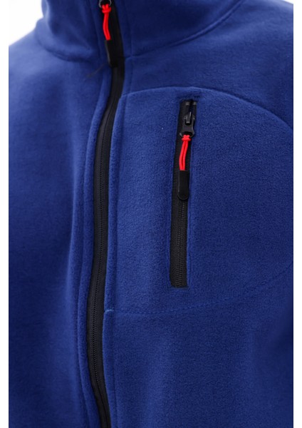 Erkek Biyeli Fermuarlı Spor Polar Ceket