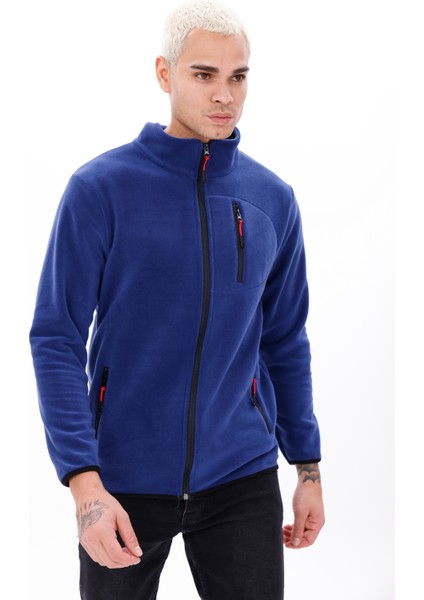 Erkek Biyeli Fermuarlı Spor Polar Ceket