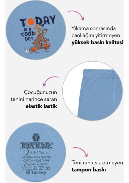 Erkek Çocuk Pamuklu Baskılı Rahat Kesim Likralı Boxer 3'lü Paket 3526 Renkli fiyatları