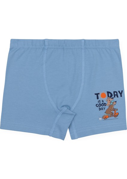 Erkek Çocuk Pamuklu Baskılı Rahat Kesim Likralı Boxer 3'lü Paket 3526 Renkli modelleri