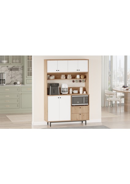 Latte Serisi Kahve Köşesi Çok Amaçlı Dolap Mutfak Dolabı Sepet-Beyaz Lat5-Sw modelleri