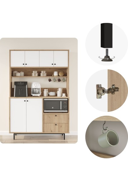 Latte Serisi Kahve Köşesi Çok Amaçlı Dolap Mutfak Dolabı Sepet-Beyaz Lat5-Sw indirimleri