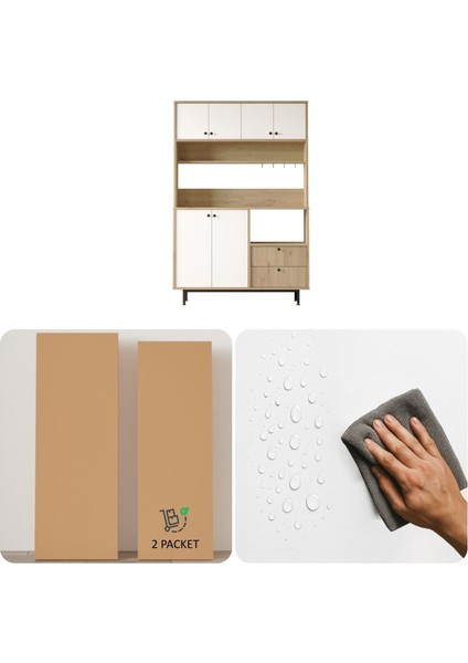 Latte Serisi Kahve Köşesi Çok Amaçlı Dolap Mutfak Dolabı Sepet-Beyaz Lat5-Sw