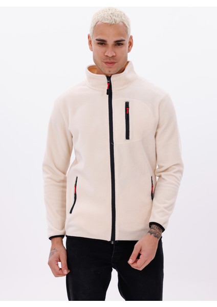 Erkek Biyeli Fermuarlı Spor Polar Ceket