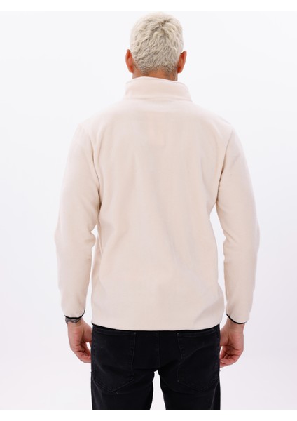 Erkek Biyeli Fermuarlı Spor Polar Ceket