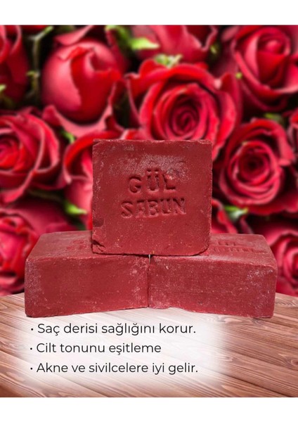Gül Sabunu Için Doğal El Yapımı 3 Adet