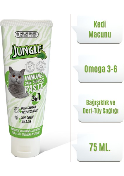 Bağışıklıkk ve Deri Tüy Sağlığını Destekleyici Kedi Vitamin Macunu 75ML