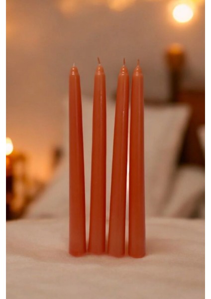 Şamdan Mum 4'lü Turuncu