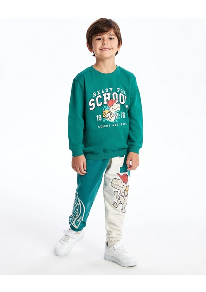 Lcw Kids Yeşil Beli Lastikli Kalın Erkek Bebek Jogger Eşofman Alt