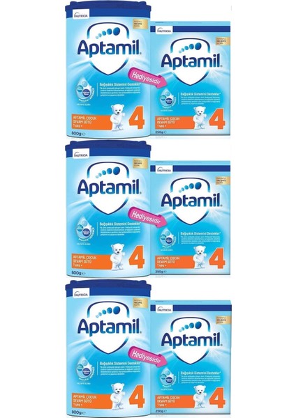 Nutrıcıa Aptamil 800GR+250GR:1050GR Devam Sütü No:4 (1 Yaş ve Üzeri) Avantaj Pk (3 Lü Set)