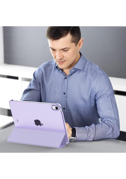Apple iPad 10. Nesil (2022) 10.9 Yatay Standlı Uyku Modlu Basic Arkası Sert Smart Kılıf A2696 A2757 A2777