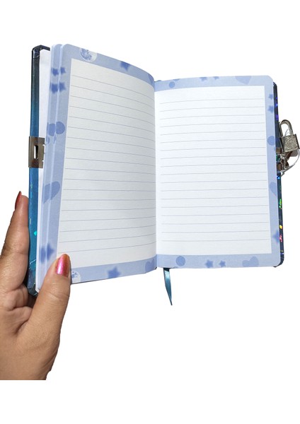 Yıldızlı Gece Hatıra Defteri (Günlük) Kilitli Defter 80 Yaprak - Paris Eyfel modelleri