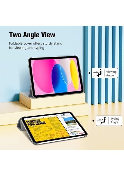 Apple iPad 11. Nesil (A16) 11 Inc 2025 Yatay Standlı Uyku Modlu Basic Arkası Sert Smart Kılıf A3354 A3355 modelleri