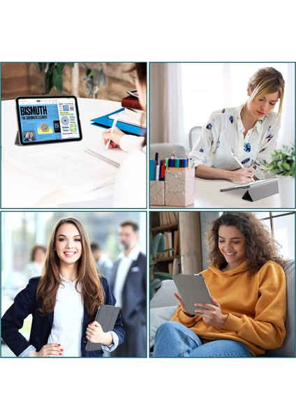 Apple iPad 11. Nesil (A16) 11 Inc 2025 Yatay Standlı Uyku Modlu Basic Arkası Sert Smart Kılıf A3354 A3355