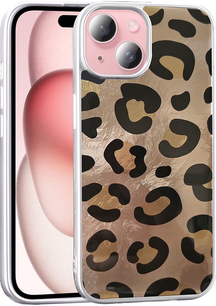 Qep Apple iPhone 14 Gold Leopar Kapak