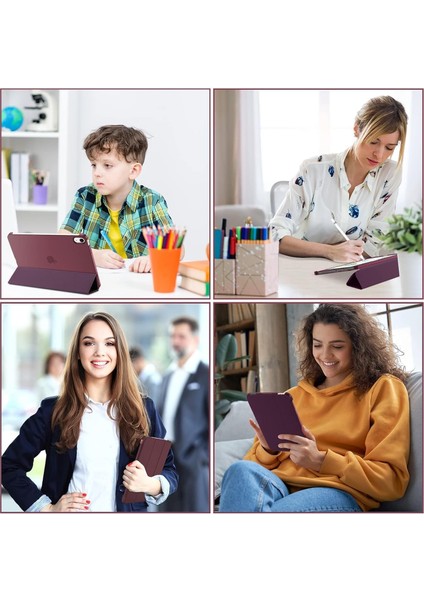 Apple iPad 11. Nesil (A16) 11 Inc 2025 Yatay Standlı Uyku Modlu Basic Arkası Sert Smart Kılıf A3354 A3355