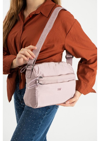 Yumuşak Dokulu Ultra Hafif, Esnek ve Su Geçirmez Polyamid Kumaş Omuz Çantası Pembe Model: (571-13-14C)