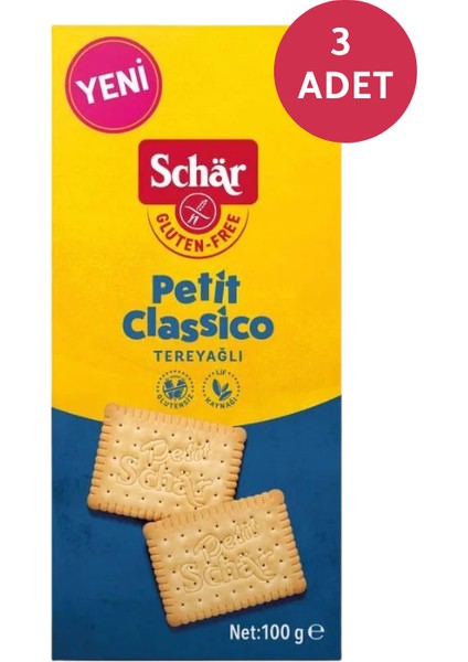 Glutensiz Tereyağlı Bisküvi Petit Classico 100 Gr(3 Adet)