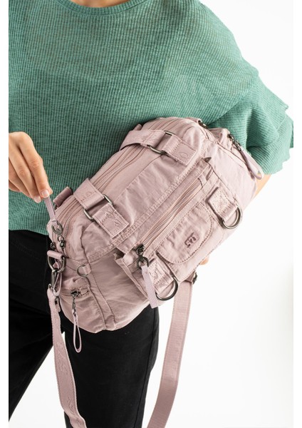 Yumuşak Dokulu Ultra Hafif, Esnek ve Su Geçirmez Polyamid Kumaş Omuz ve Kol Çantası Pembe Model: (571-13-14K) fiyatları