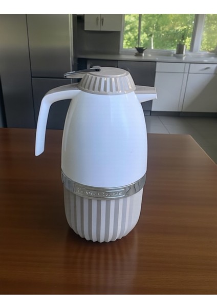 Şık Cam Termos Sızdırmaz Mandallı Kapak 12 Saat Sıcak, 24 Saat Soğuk 2lt Lüks Cam Termos