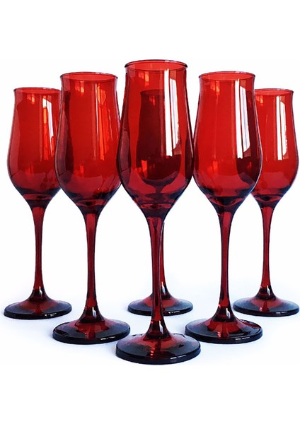 Pasabahce Wavy Bardak Seti, Cam, Kırmızı,