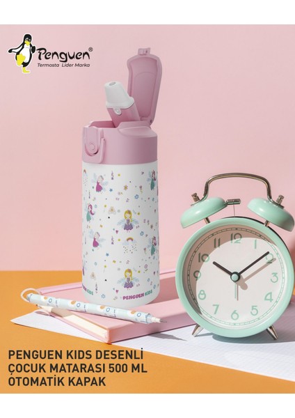 500ML Çocuk Su Matarası | Paslanmaz Çelik | Pipetli | Bpa Free | Sızdırmaz Kapaklı