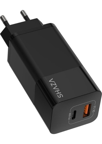 45W Çift Port Ultra Hızlı Şarj Aleti - GAN Destekli Android & iPhone & MacBook & iPad Qc3.0 & Pd Type-C Sarj Adaptörü - Siyah fiyatları