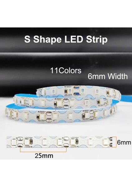 Zigzag Led şerit bant ikinci nesil neon uygun (Soğuk beyaz) 10 metre aydınlatma ışık elastik dayanıklı bükülebilir kendinden yapışkanlı