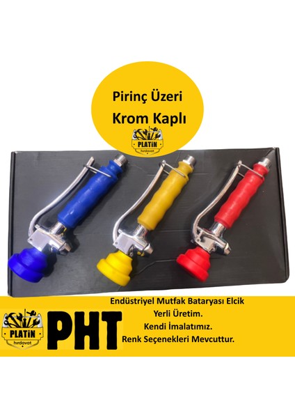Endüstriyel Elcik Mutfak Bataryası Elciği Ön Yıkama Bataryası Elciği Sarı,siyah,kırmızı,mavi