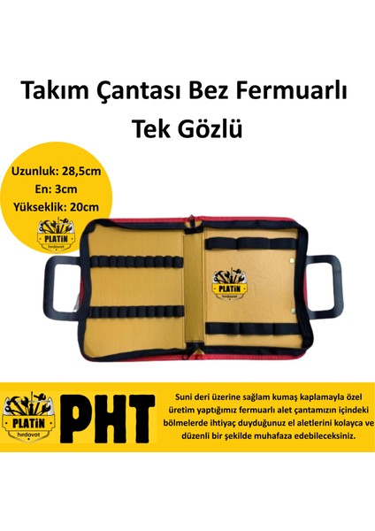 El Tipi Takım Çantası Bez Fermuarlı Tek Gözlü PLT2800050