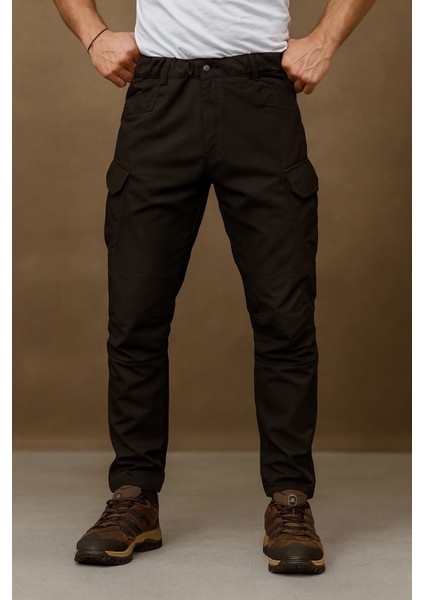Erkek Kışlık Siyah Outdoor Softshell İçi Polarlı Su Ve Rüzgar Geçirmez Taktik Pantolon