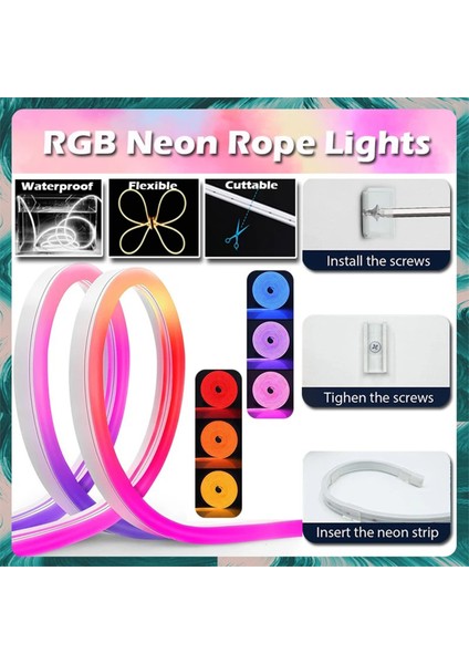 Neon LED Şerit 5metre Sarı LED Zincir Bandı Hortum Esnek Dekoratif Aydınlatma Işık 12V 10W