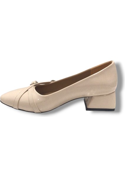 676-26 Rugan Deri Çift Tokalı Kare Topuk Kadın Ayakkabı modelleri