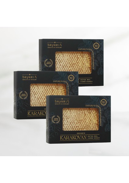 Organik Karakovan Petek Bal (Bingöl Karlıova) 400 gr 3'li Set