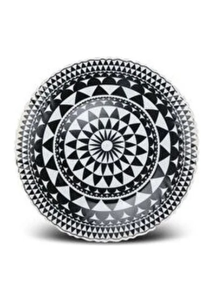 Black Gold 19 Parça 6 Kişilik Desenli Opal Cam Yemek Takımı Altın Renk