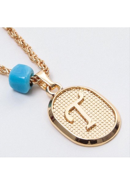 Msa-Shop Plastik Boncuklu Burgulu Harfli Kolye-T