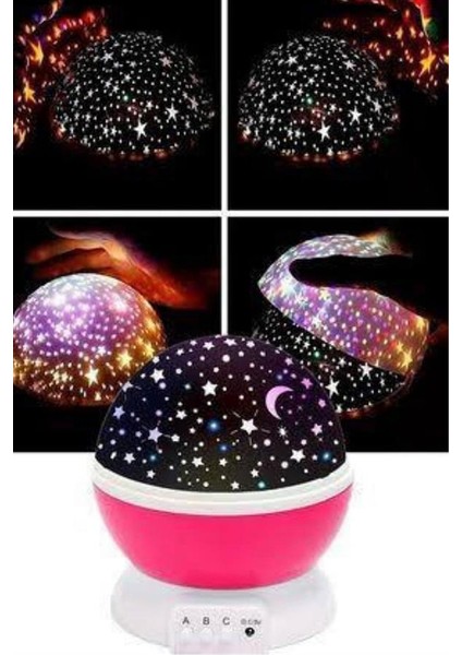 Wizard Yıldızlı Gece Lambası Mor Projeksiyon Görünümlü Masa Lambası Renk Değiştirebilen fırsatları