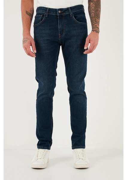 Pamuklu Slim Fit Yüksek Bel Dar Paça Jeans Erkek Kot Pantolon 3300C28TOKYO modelleri